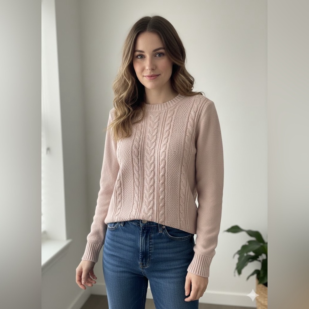 GAP Light Pink Cable Knit Sweater BNWT